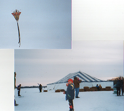 A little boy enjoyed his kite, too.