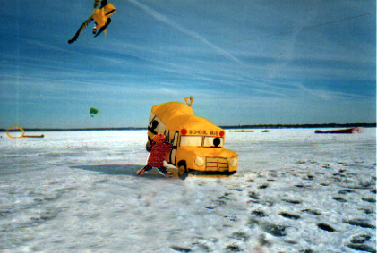 Child trying to catch the school bus!