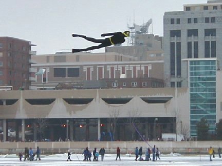 Diver kite in front of the Terrace